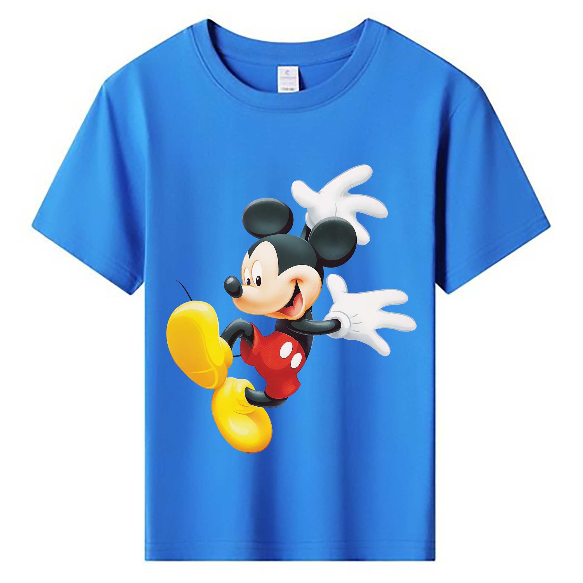 （画像用） ミッキーマウス Mickey Mouse 綿100％キッズTシャツ（フロントプリント）